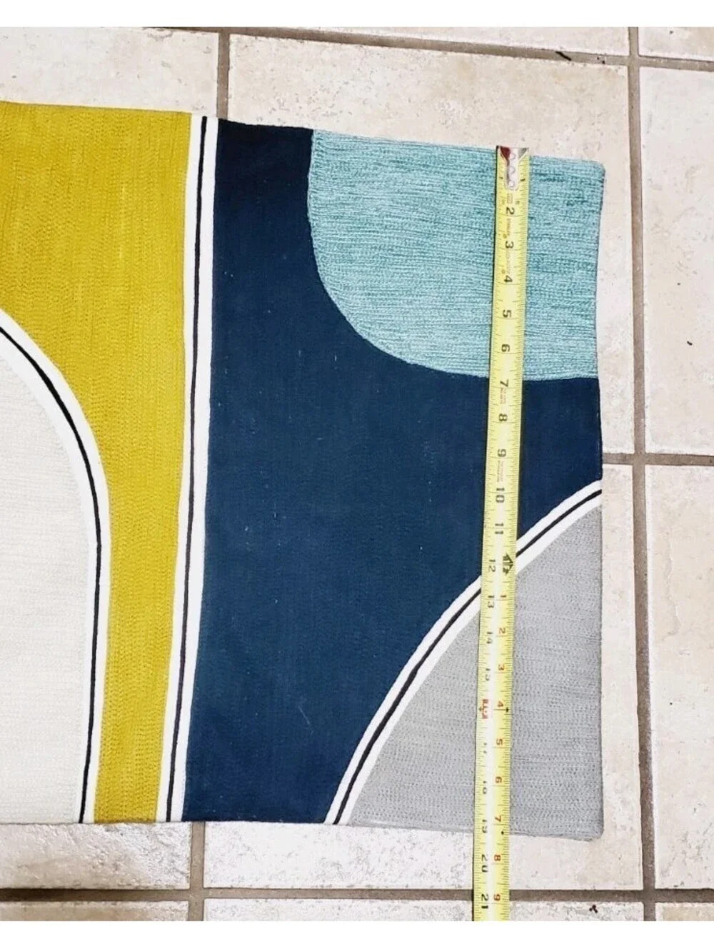 West Elm Color Block Pillow Cover Throw Accent Modern Crewel 19